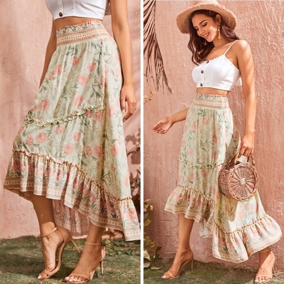 Unbranded Dresses & Skirts - LAST ONE-Boho Ruffle Trim Skirt